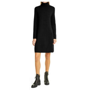 NEW,  ALLUDE Turtleneck Wool Sweater Dress in Black - size M #S045